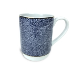 Panthera Indigo Mug 3” Diameter x 4.25” High
Indigo finish with 24k gold edge
Made of porcelain. Dishwasher safe, but handwashing will prolong the finish. Microwave safe.
